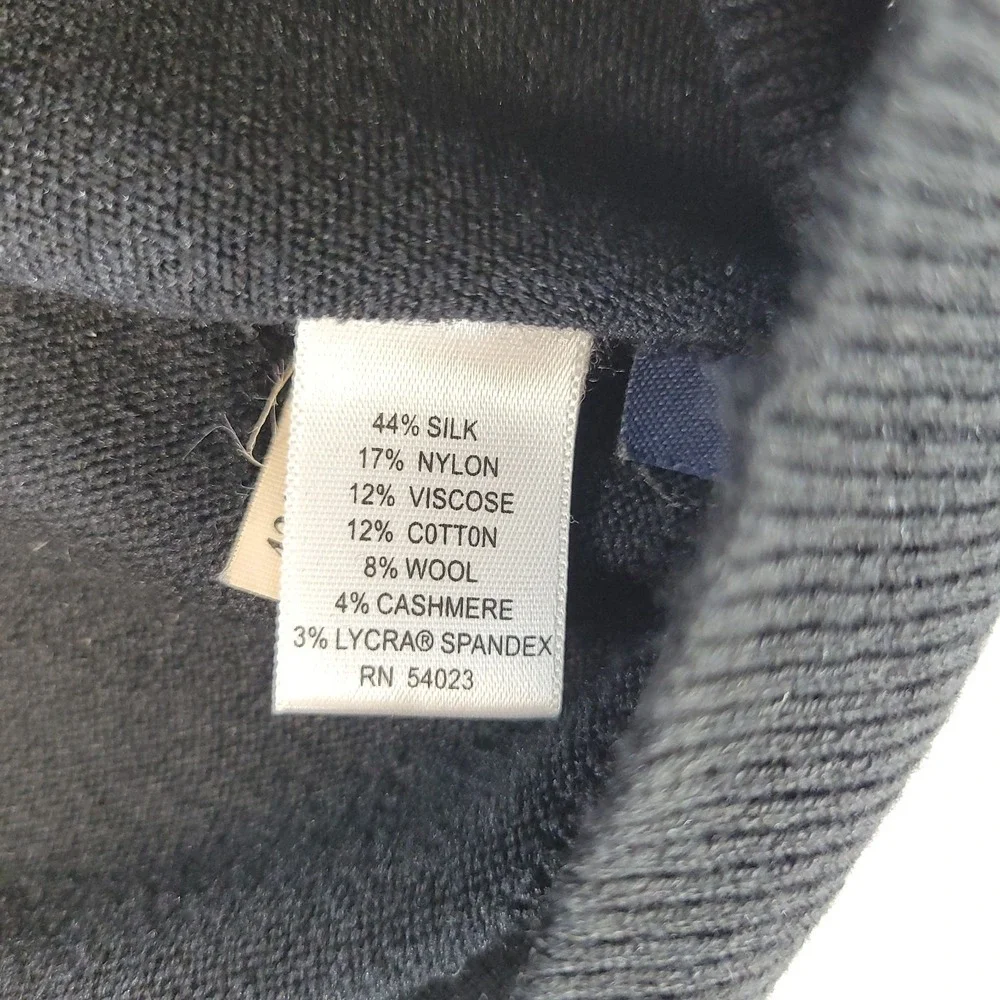 VTG Banana Republic Sweater Mens XS Black Wool‎ Cashmere Silk Blend